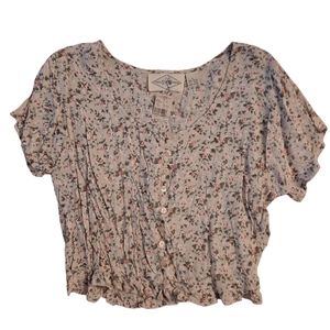 B Moss NWT Floral Button Up Blouse Size Large